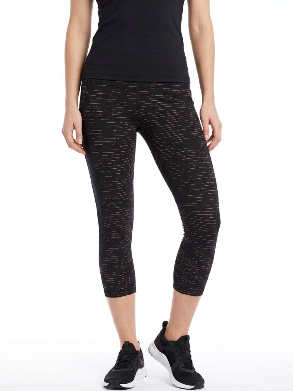 ZELLA | Black & Pink Space Dye Crop Leggings Women’s Size Medium